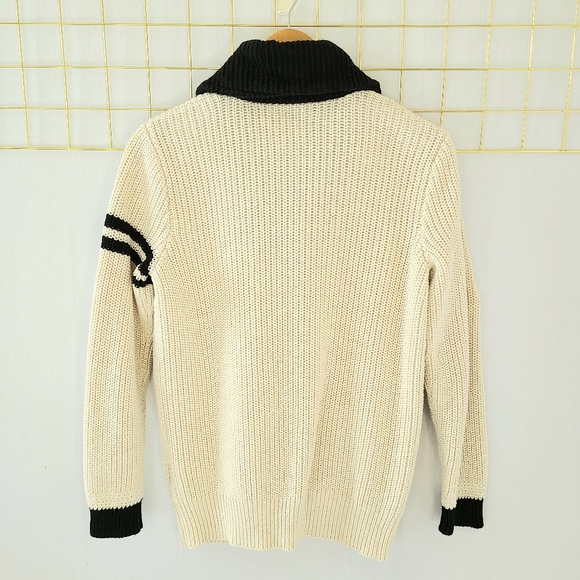 Ralph Lauren Rugby Varsity Letterman Shawl Collar Linen Cotton Cardigan Sweater - Picture 2 of 12